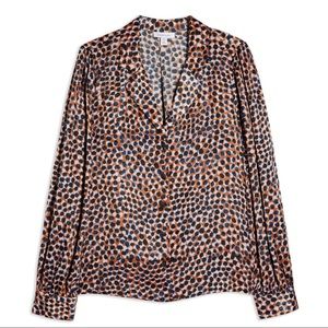 NWT TOPSHOP Animal Smudge Print Shirt